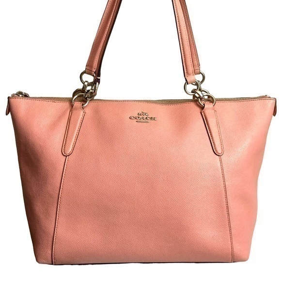 Coach pink leather zipper tote bag - Picture 1 of 16